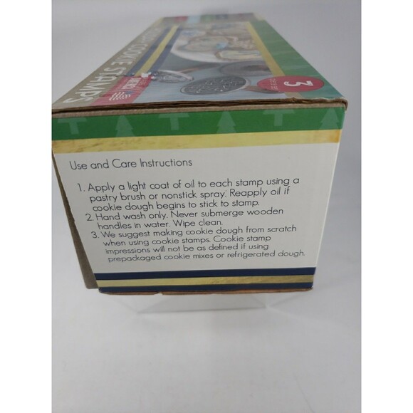 Nordic Ware Christmas Winter Holiday Cookie Stamps Set of 3 Aluminum Wood Handle - Picture 12 of 16